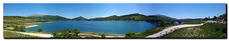 Aprilia Caponord ETV1000 Rally-Raid - panoramic of Lago di Campotosto