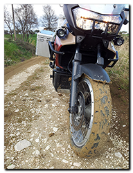 Aprilia Caponord ETV1000 Rally-Raid - muddy tyres!