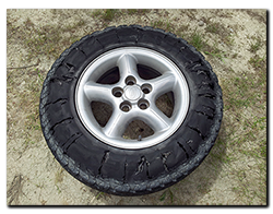 Range Rover P38 rear tyre failure - Pescara Italy