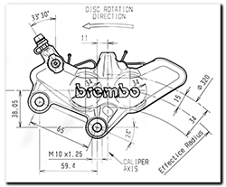 Aprilia Caponord ETV1000 Rally-Raid Brembo P4/34 brake caliper upgrade