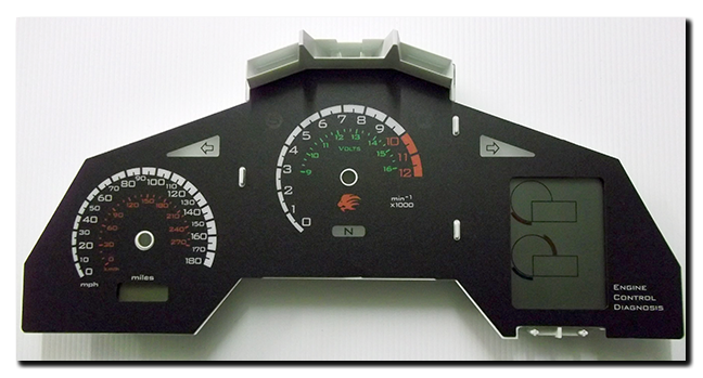 RST Futura based inlay with voltmeter and left/right indicator repeaters