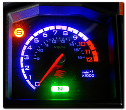 Aprilia Caponord ETV1000 & Rally-Raid Voltmeter and re-located side-stand light on dashboard