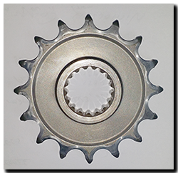 Aprilia Caponord ETV1000 Rally-Raid worn front sprocket after 19,410 miles