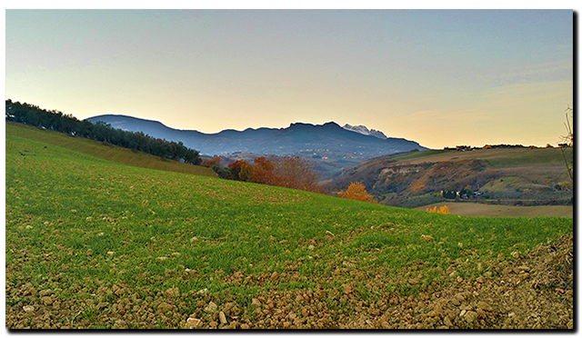 Christmas Eve as the sun sets behind the Gran Sasso