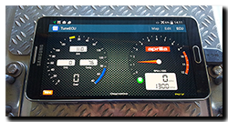 TuneECU app datalog via cable not Bluetooth on Samsung Galaxy Note 3 from Aprilia Caponord ETV1000 Rally-Raid