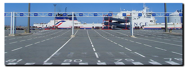 Calais docks ...... a bit quiter than the war-zone approach roads!