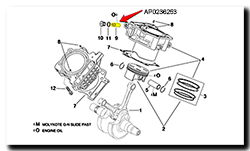 Aprilia Caponord ETV1000 Rally-Raid cam timing chain tensioner AP0236252 AP0236253